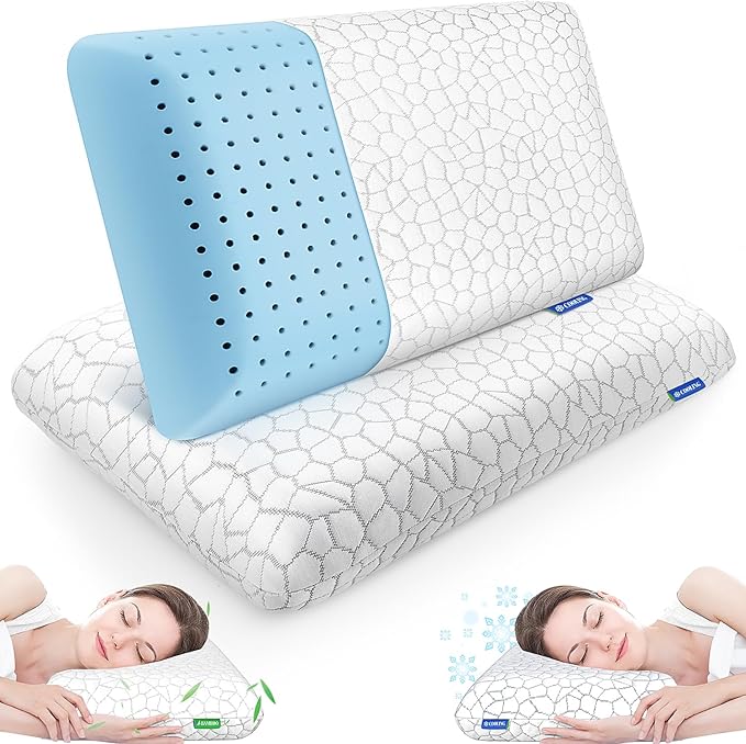 CushZone Memory Foam Pillows for Sleeping, Bed Pillow by CushZone