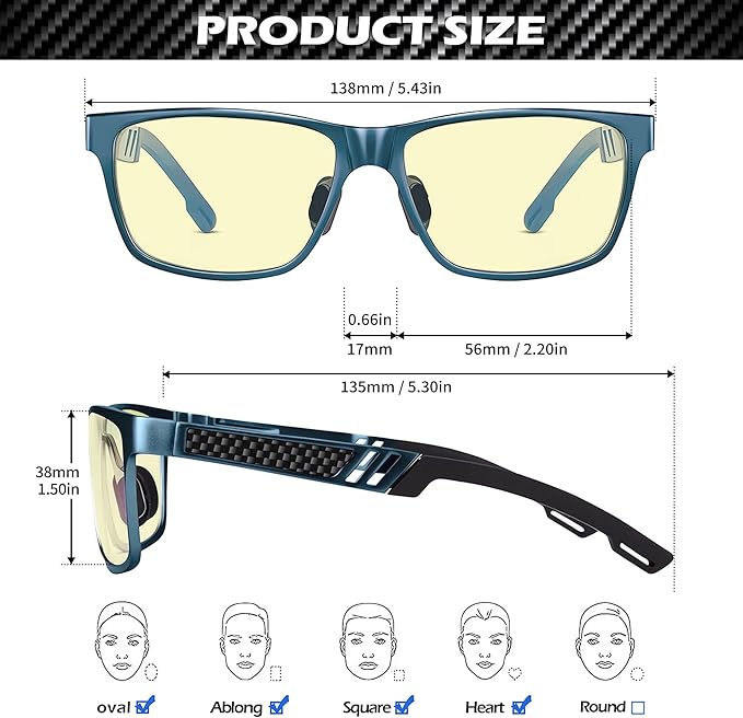 ANYLUV Blue Light Blocking Glasses Men Computer Gaming Glasses Lightweight - Image 6