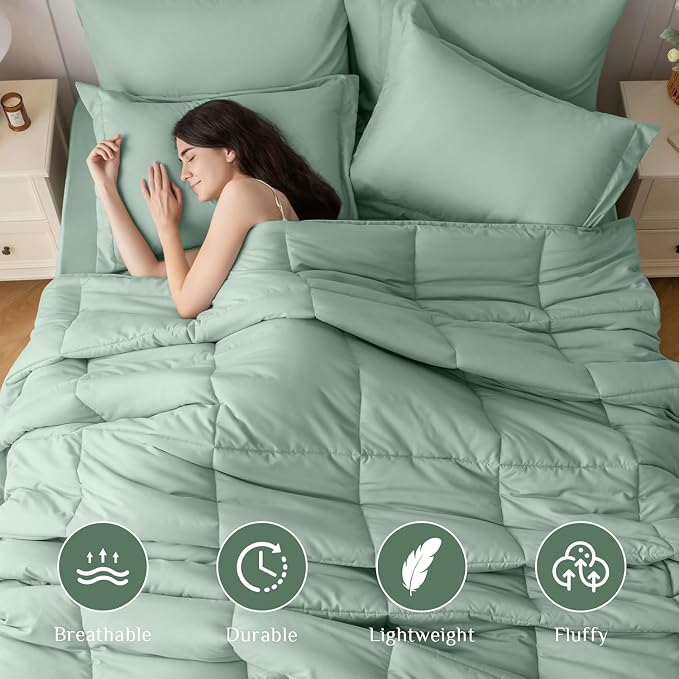 JOLLYVOGUE Twin Comforter Set, Ultra-Soft Bed in a Bag Twin Size 5 Pieces - Image 2