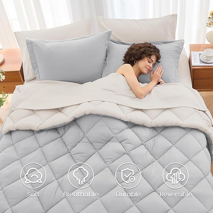 MUXHOMO 7 Pieces Full Comforter Set, Reversible Bed in a Bag Full Size - Image 6