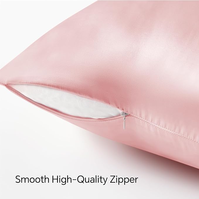 BEDELITE Satin Pillowcase with Zipper 2 Pack, Super Soft and Cooling Similar to - Image 5
