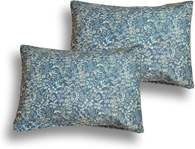 mixinni Floral Duvet Cover Queen Flower Pattern Blue Duvet Cover Set Garden - Image 6