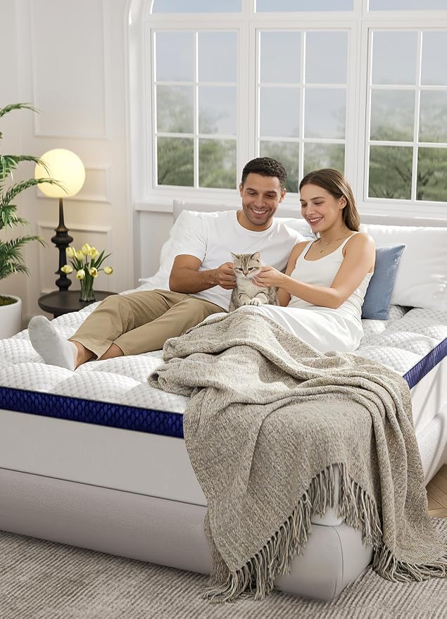 BEDELITE Queen Mattress Topper 3 Inch Thick Mattress Pad, Plush Pillow Top Bed - Image 9