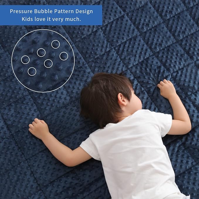 Huloo Sleep Kids Weighted Blanket Twin 7lbs Breathable Soft Minky Weighted - Image 4