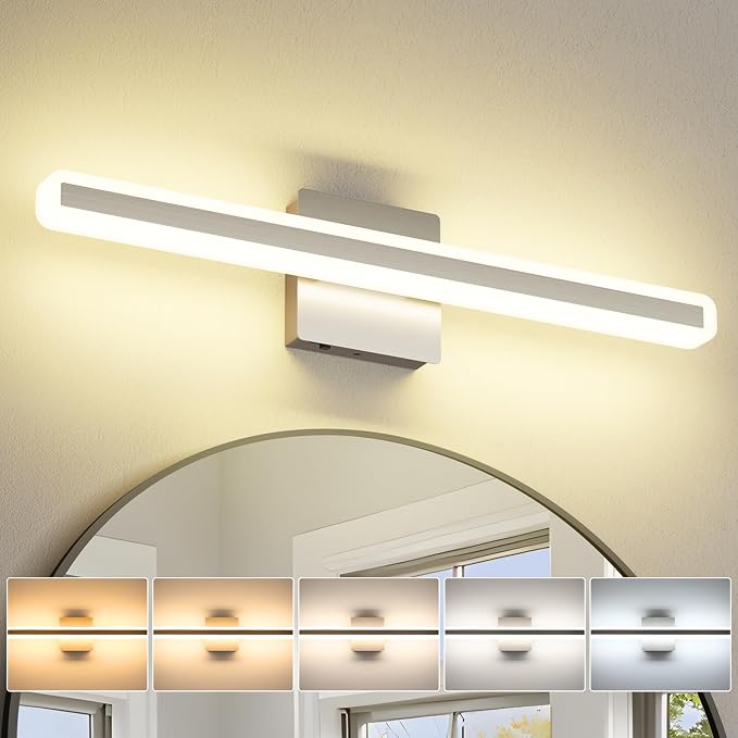 JUSHENG Brushed Nickel Vanity Lights by JUSHENG