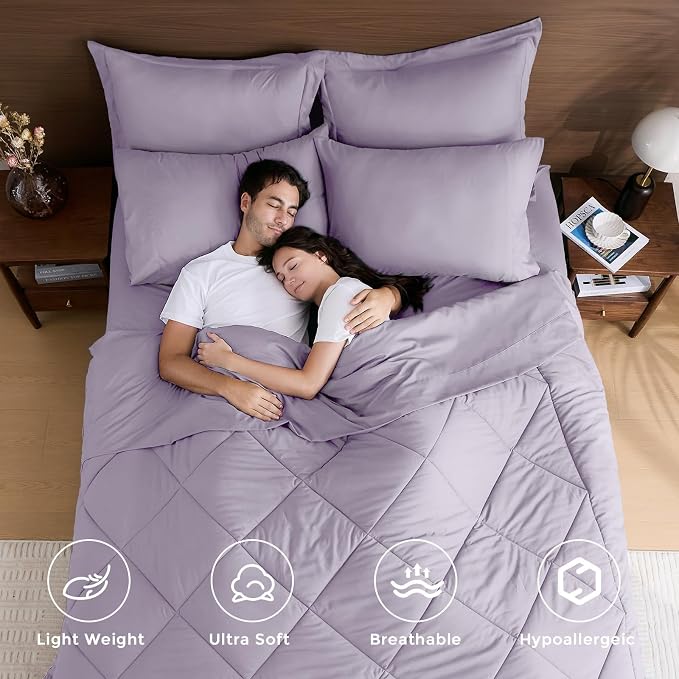 HEVUMYI Twin Purple Comforter Set - Image 2
