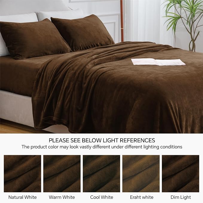 BEDELITE Flannel Sheets Twin Size Brown - Image 9