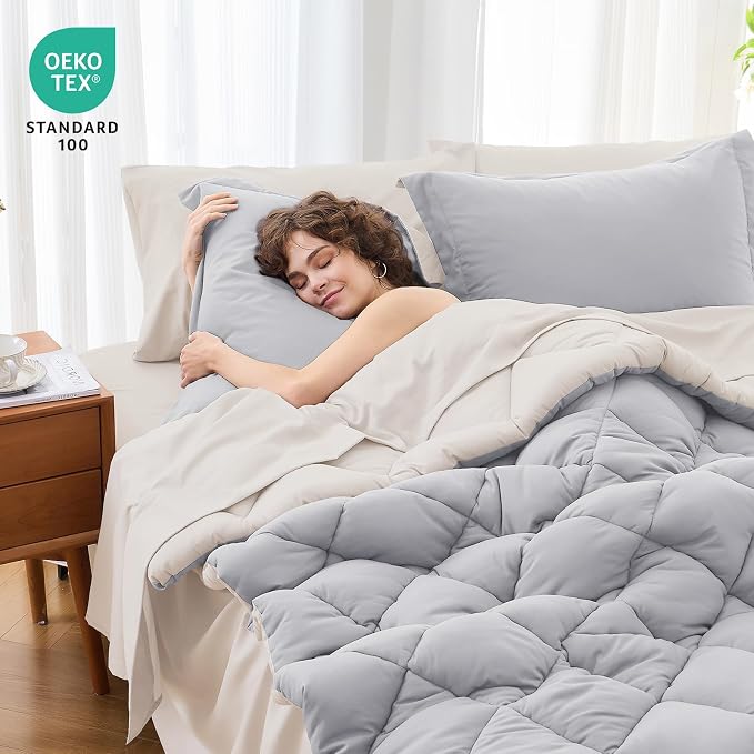 MUXHOMO 5 Pieces Twin XL Comforter Set, Reversible Bed in a Bag Twin XL Size - Image 4