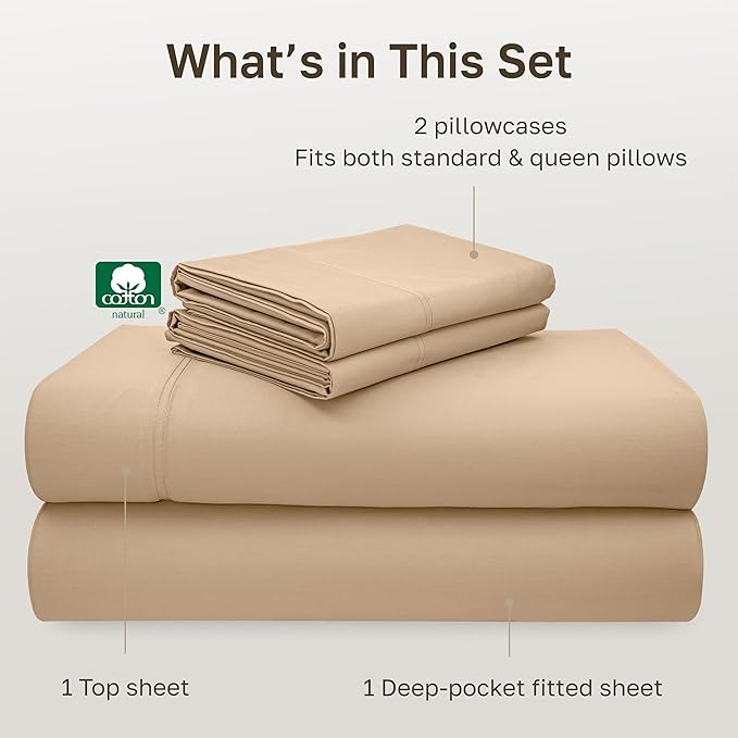 California Design Den 600 Thread Count Sheets Queen 100% Cotton Sateen - Image 4