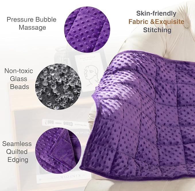 Alomidds Weighted Lap Blanket 7lbs, Cozy Luxury Breathable Weighted Blanket - Image 4