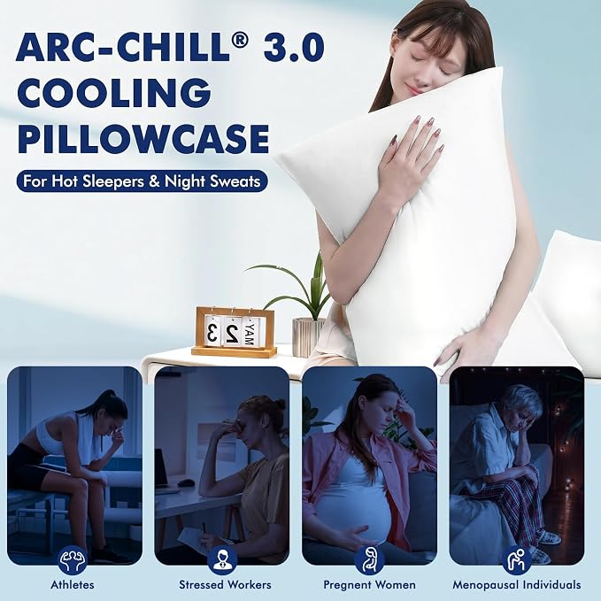 Elegear Cooling Pillow Cases for Hot Sleepers, Soft Silky Pillowcases for Hair - Image 8