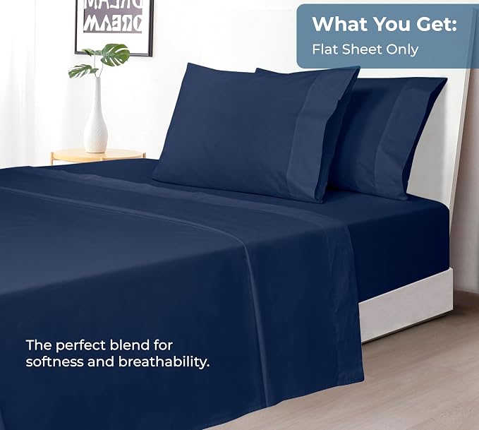 Royale Linens 100% Organic Cotton Twin XL Flat Sheet Only - Image 5