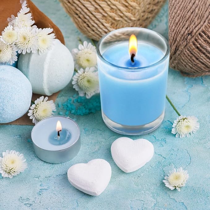 Set of 20 Babyblue Votive Candles Clear Glass Filled Unscented Soy Wax Candle - Image 3