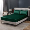 Homiest Blackish Green Satin Fitted Twin XL Size Bed Sheet, Deep Pocket by Homiest