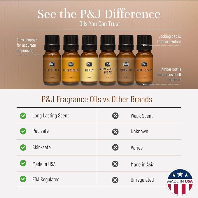 P&J Fragrance Oil Farmhouse Set | Old Books, Butterscotch, Warm Vanilla Sugar - Image 3