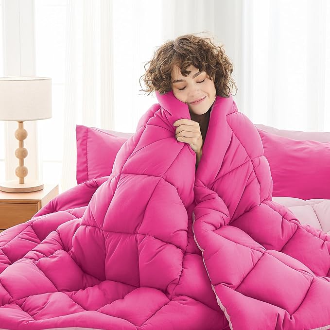 MUXHOMO 7 Pieces Oversized Queen Comforter Set, Reversible Bed in a Bag - Image 4