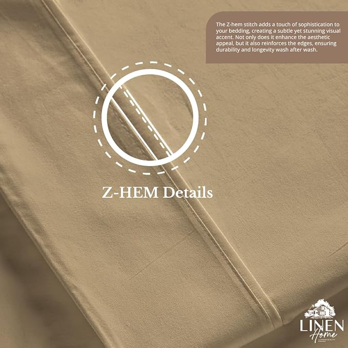 Linen Home 100% Cotton Percale 1 Flat Sheet, Full Size - Image 5