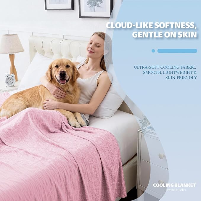 Cooling Blanket King Size, Cold Blanket Thin Lightweight Breathable Soft - Image 2