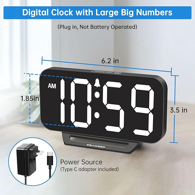 Peakeep Small Digital Alarm Clock - Image 2