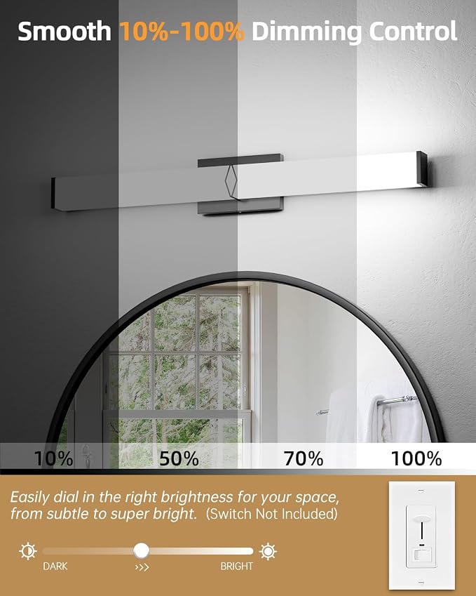 Modern Bathroom Light Fixtures, 32inch Dimmable Bathroom Vanity Lights Over - Image 3
