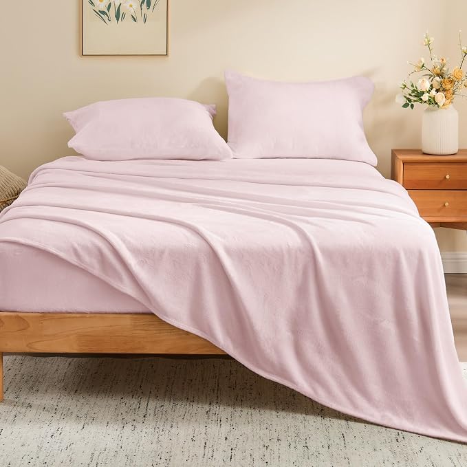 BEDELITE Flannel Sheets King Size Pink - Image 2