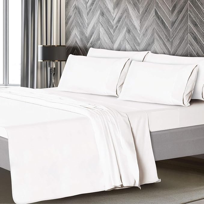 Mueller Luxury 6 PC Full Size Bed Sheets, Super Soft 1800, Deep Pocket up to - Image 3