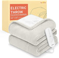 HOMLYNS LuxeHeat Heated Blanket Electric Blanket, Soft Flannel Sherpa Heated by HOMLYNS