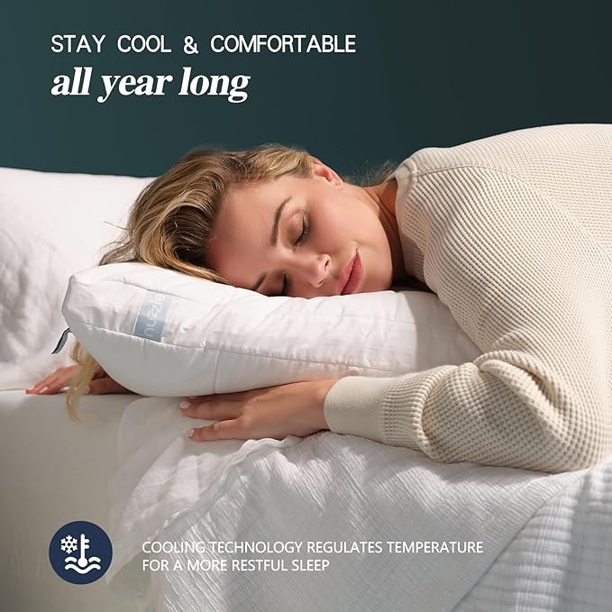 Nuzzle King Size Pillows Set of 4 Cooling Adjustable Pillows - Image 7