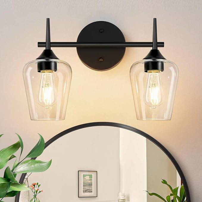 MOKATNG 2-Light Bathroom Light Fixtures, Bathroom Lighting Fixtures Over Mirror by Bathroomlightfixtures