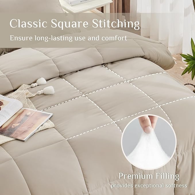 JOLLYVOGUE Queen Comforter Set, Ultra-Soft Bed in a Bag Queen Size 7 Pieces - Image 3