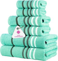 CASA COPENHAGEN Exotic 6Pcs 100% Egyptian Cotton Designer Towels Gift Set- Aqua by CASACOPENHAGEN