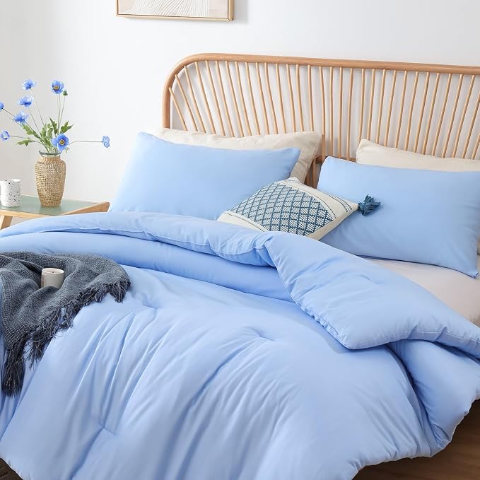 ROSGONIA Queen Comforter Set Light Blue - Image 8