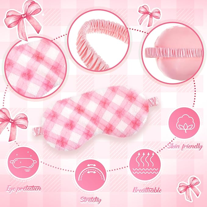 Cuffbow 6 Pack Plush Sleep Mask Set, Cute Plush Eye Masks - Image 3