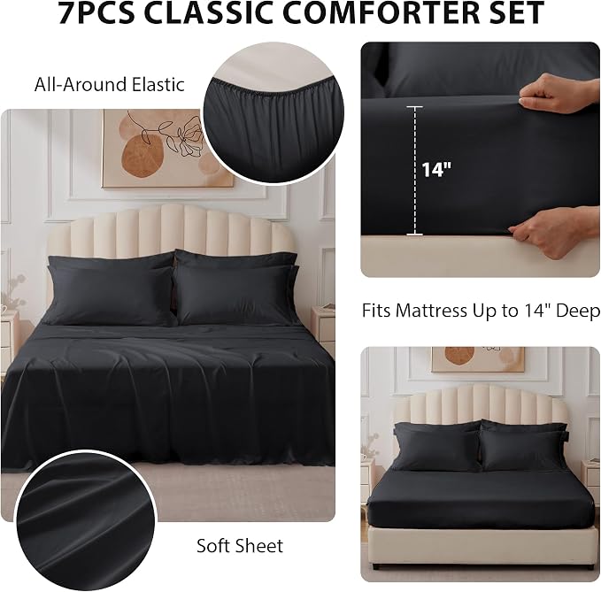 Twin XL Comforter Set Black - Image 2