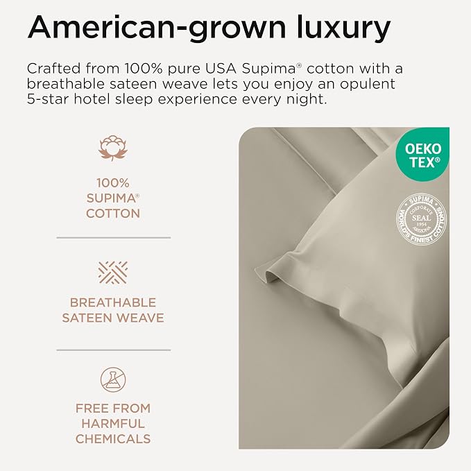 Threadmill Sheets for Twin Mattress | 800 Thread Count Twin Bed Sheets Set - Image 3