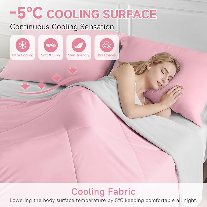 HOMFINE Cooling Comforter Japanese Double-Sided Cold Tech Fabric Cooling Blanket - Image 2