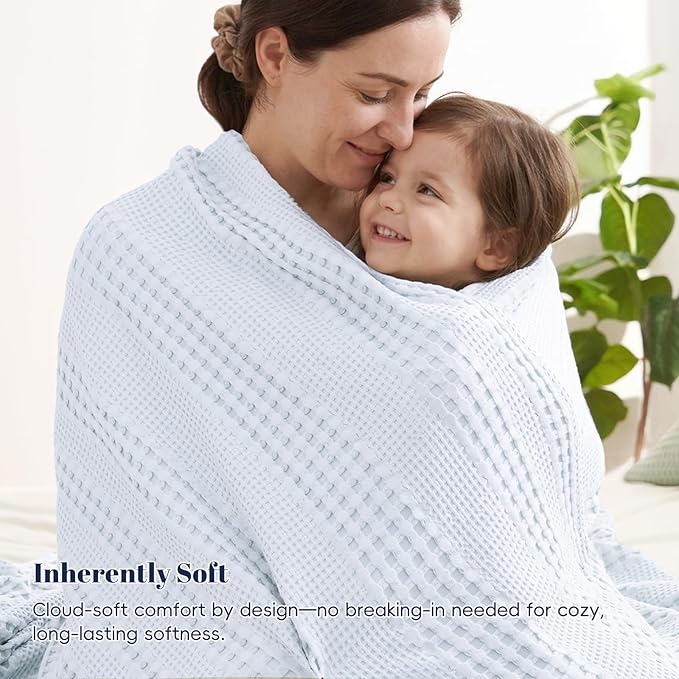PHF Cooling Waffle Blanket Queen Size, Lightweight 60% Rayon from Bamboo & 40% - Image 6