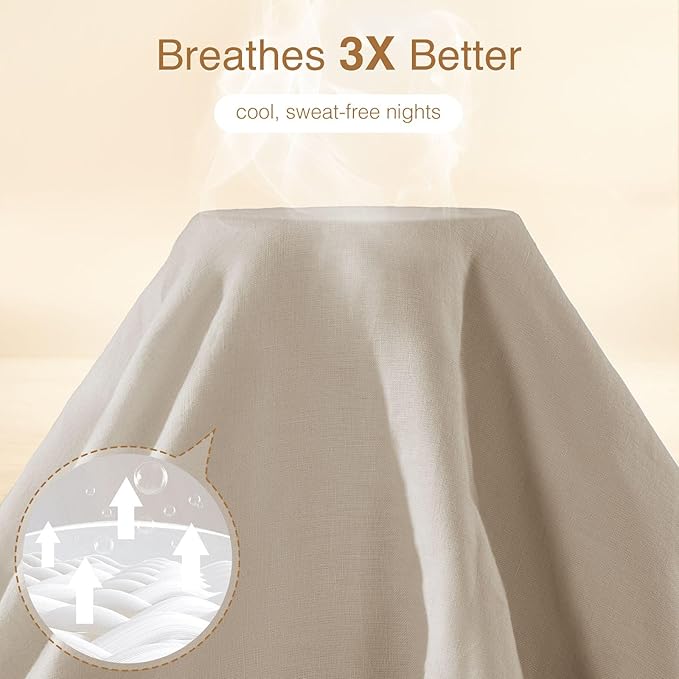SONORO KATE 100% French Linen Duvet Cover Full Size, Soft Breathable - Image 3