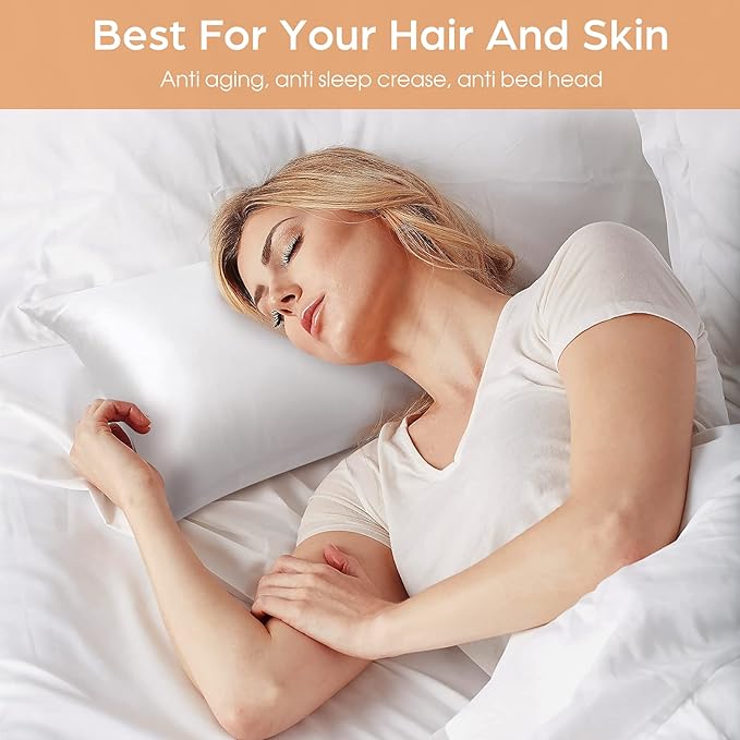 Silk Pillowcase for Hair and Skin, 2 Pack 100% Mulberry Silk Pillowcase 25 Momme - Image 2