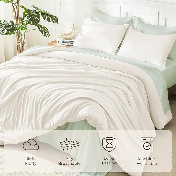 Litanika Oversized King Comforters Ivory Super King Plus Size, 3 Pieces - Image 3