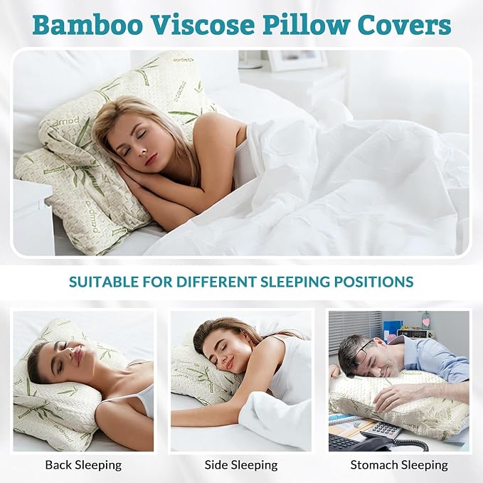Hahafelt Cooling Cervical Pillowcase Waterproof Bamboo Neck Pillow Case - Image 5