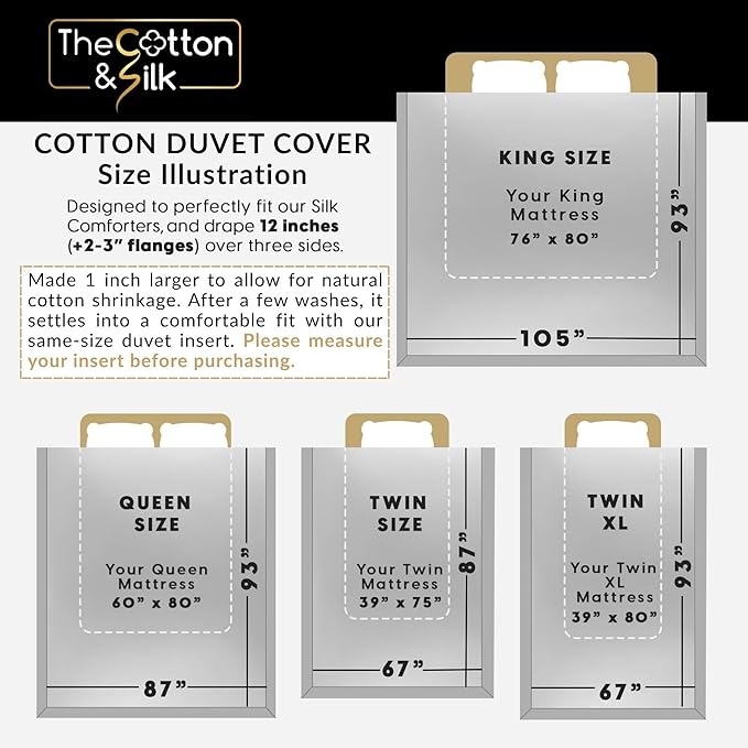 THE COTTON & SILK® 100% Luxury Long-Staple Cotton Duvet Cover - Image 8
