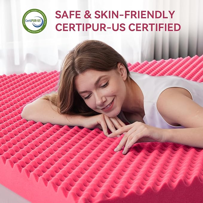 SINWEEK 2 Inch Egg Crate Memory Foam Mattress Topper Twin Size, Soft Mattress - Image 5