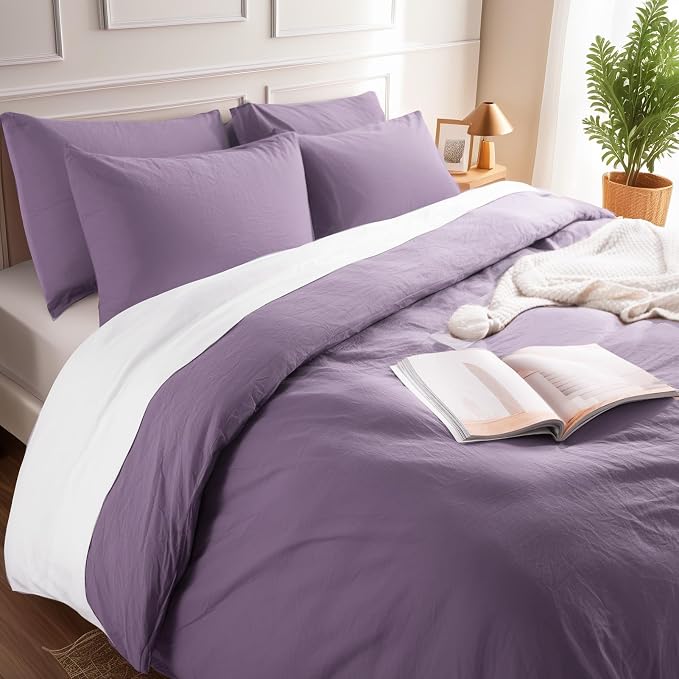 NEXHOME PRO Full Duvet Cover Set, 100% Washed Cotton - Image 8
