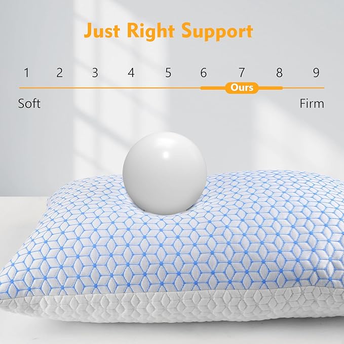 Love Attitude Bed Pillow Queen Size 1 Pack, Shredded Memory Foam Pillow - Image 5