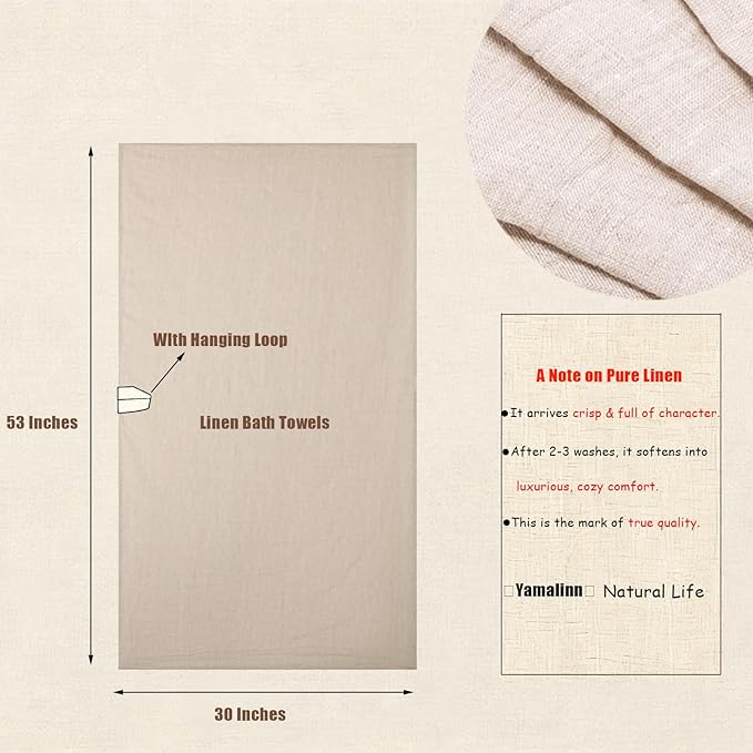 100% Linen Bath Towel 30x53 Inches - Image 3