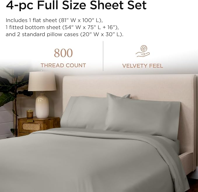 Threadmill Luxury 800 Thread Count Full Size 100% Cotton Sheets - Image 2