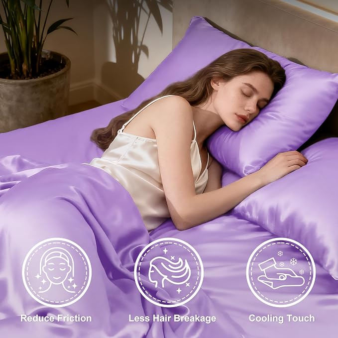 Love's cabin Twin XL Satin Sheet Sets - Image 3