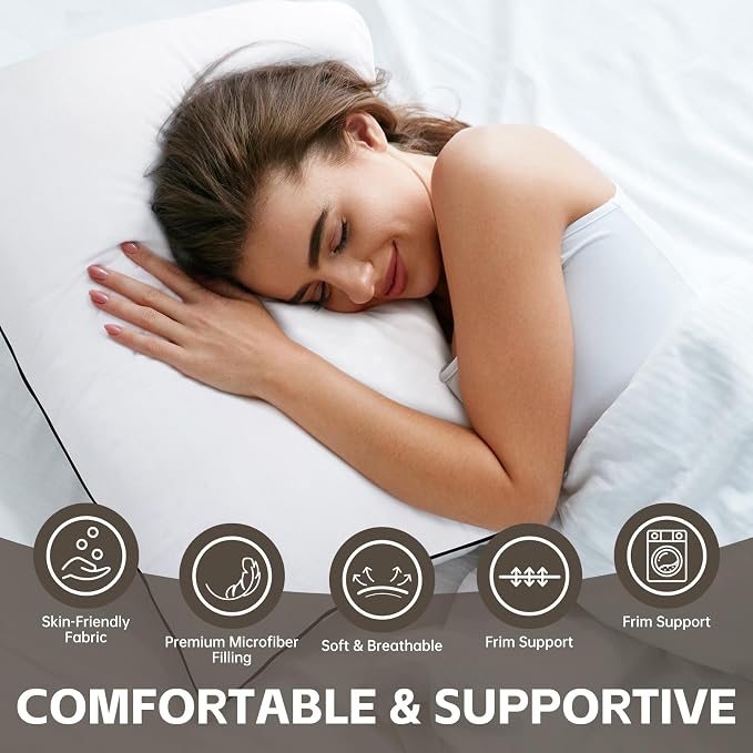 HIMOON Bed Pillows for Sleeping 4 Pack, Standard Size Cooling Pillows Set of 4 - Image 2