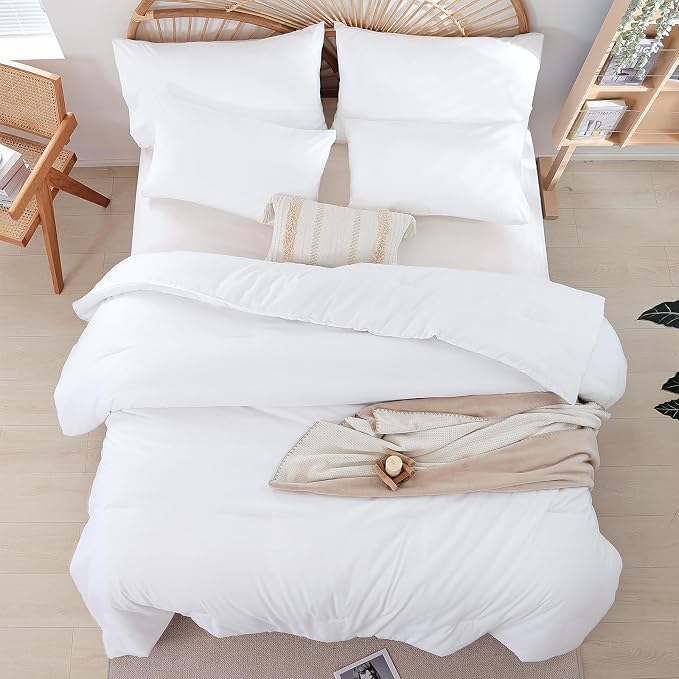 weigelia Full Size Comforter White Modern 3PCS Microfiber Full Size Comforter - Image 3